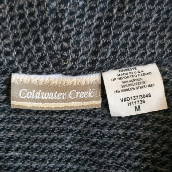 Coldwater Creek M gray one button knit blazer - Picture 6 of 8